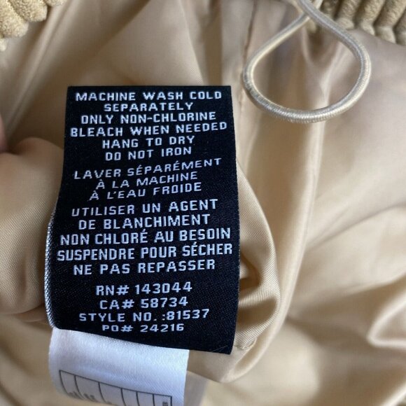 7 For All Mankind Corduroy Jacket Womens Size XS Crop Puffer Beige 81532 Trendy - Picture 11 of 14
